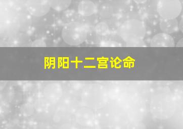 阴阳十二宫论命