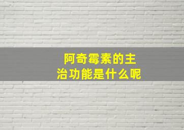 阿奇霉素的主治功能是什么呢