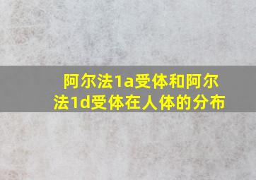 阿尔法1a受体和阿尔法1d受体在人体的分布