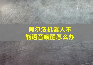 阿尔法机器人不能语音唤醒怎么办