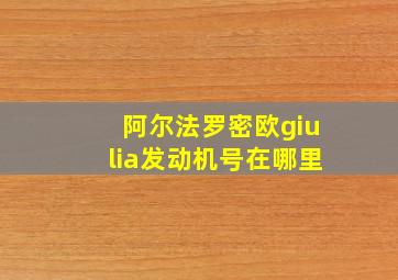 阿尔法罗密欧giulia发动机号在哪里