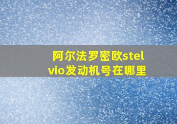 阿尔法罗密欧stelvio发动机号在哪里