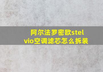 阿尔法罗密欧stelvio空调滤芯怎么拆装