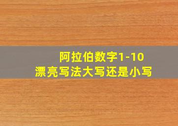 阿拉伯数字1-10漂亮写法大写还是小写