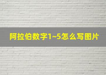 阿拉伯数字1~5怎么写图片