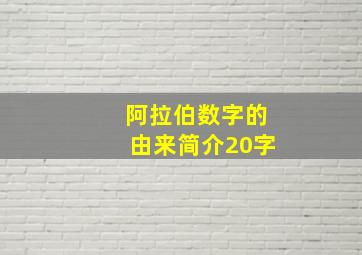 阿拉伯数字的由来简介20字