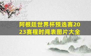 阿根廷世界杯预选赛2023赛程时间表图片大全