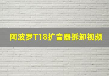 阿波罗T18扩音器拆卸视频