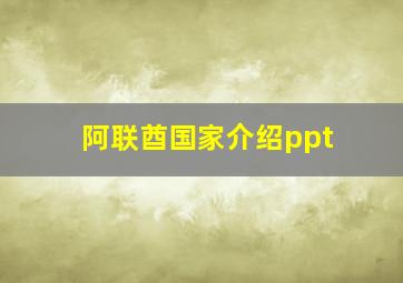 阿联酋国家介绍ppt