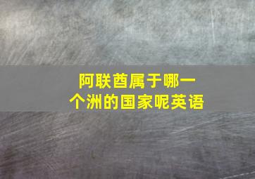 阿联酋属于哪一个洲的国家呢英语