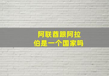 阿联酋跟阿拉伯是一个国家吗