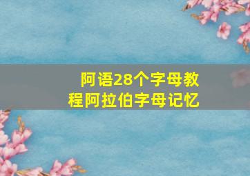 阿语28个字母教程阿拉伯字母记忆