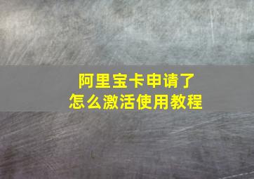 阿里宝卡申请了怎么激活使用教程