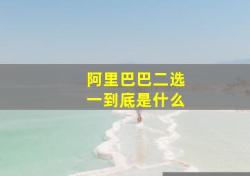 阿里巴巴二选一到底是什么