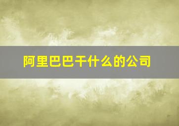 阿里巴巴干什么的公司