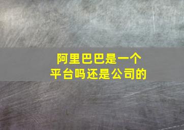 阿里巴巴是一个平台吗还是公司的