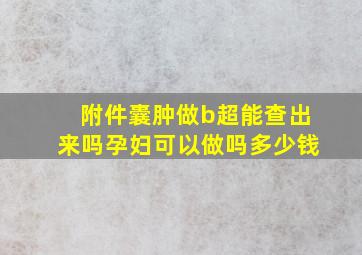 附件囊肿做b超能查出来吗孕妇可以做吗多少钱