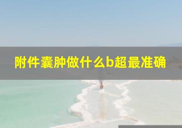 附件囊肿做什么b超最准确