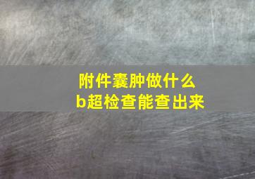 附件囊肿做什么b超检查能查出来