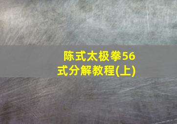 陈式太极拳56式分解教程(上)