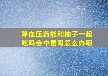 降血压药能和柚子一起吃吗会中毒吗怎么办呢