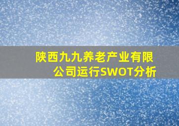 陕西九九养老产业有限公司运行SWOT分析