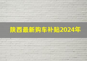 陕西最新购车补贴2024年