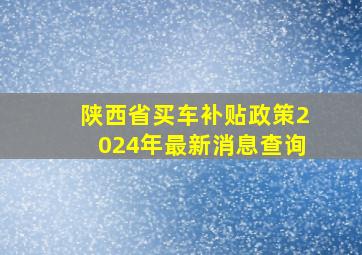 陕西省买车补贴政策2024年最新消息查询