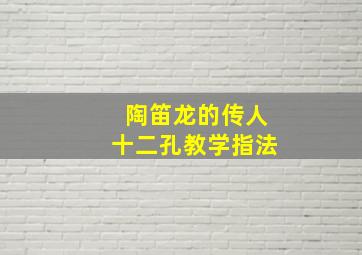 陶笛龙的传人十二孔教学指法