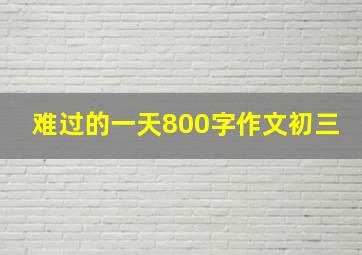 难过的一天800字作文初三