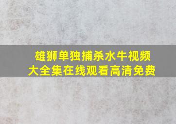 雄狮单独捕杀水牛视频大全集在线观看高清免费