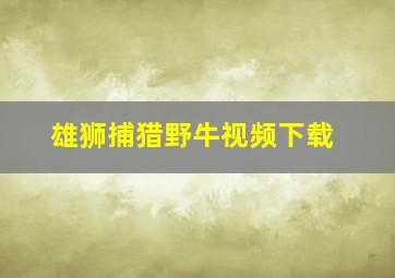 雄狮捕猎野牛视频下载