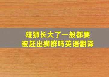 雄狮长大了一般都要被赶出狮群吗英语翻译