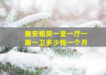 雅安租房一室一厅一厨一卫多少钱一个月