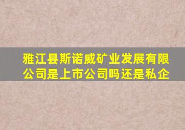 雅江县斯诺威矿业发展有限公司是上市公司吗还是私企