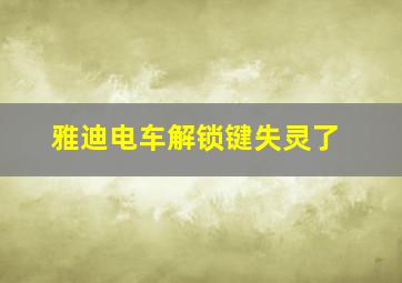 雅迪电车解锁键失灵了