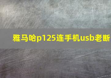 雅马哈p125连手机usb老断