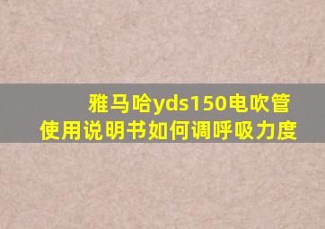 雅马哈yds150电吹管使用说明书如何调呼吸力度