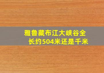 雅鲁藏布江大峡谷全长约504米还是千米