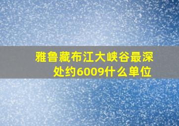 雅鲁藏布江大峡谷最深处约6009什么单位