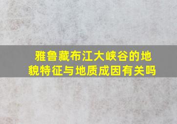 雅鲁藏布江大峡谷的地貌特征与地质成因有关吗