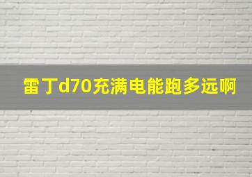 雷丁d70充满电能跑多远啊