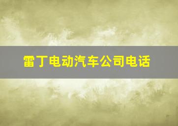 雷丁电动汽车公司电话