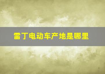 雷丁电动车产地是哪里