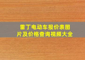 雷丁电动车报价表图片及价格查询视频大全