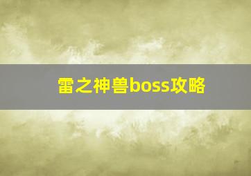 雷之神兽boss攻略