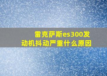 雷克萨斯es300发动机抖动严重什么原因