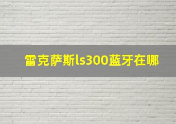 雷克萨斯ls300蓝牙在哪