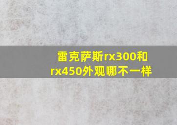 雷克萨斯rx300和rx450外观哪不一样