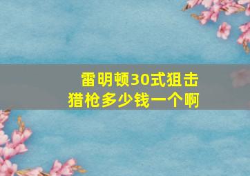 雷明顿30式狙击猎枪多少钱一个啊